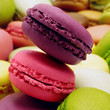 macarons cassis fraise pistache