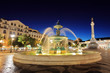 Rossio square Lisbon, Portugal at night
