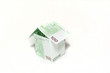 House made from hundred euro bills on white background House made from hundred euro bills on white background