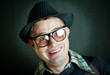 Portrait of the retro nerd guy