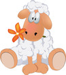 Sheep and a flower