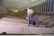 Italy, Fiumicino, the wooden keel beams of a 35 meters yacht