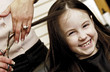 Girl getting her hair cut