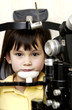 Girl getting vision tested