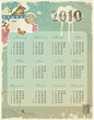 whimsical collage callendar with many retro design elements
