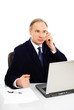 Businessman's working and speaking by phone Businessman's working and speaking by phone