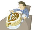 The big piece of a pie symbolizing success in business The big piece of a pie symbolizing success in business