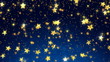 golden confetti stars falling from the sky (seamless loop)