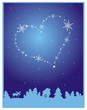 Winter background with heart in the sky Winter background with heart in the sky