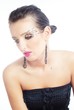 glamour portrait of a woman looking down