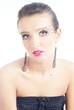 glamour portrait of a brunette woman - bright ray of light