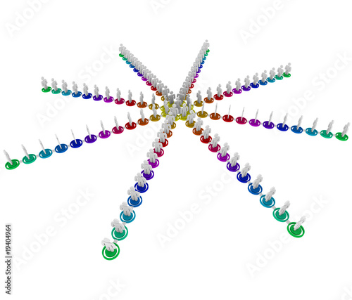 Illustration: People in Colorful Organizational Structure People in Colorful Organizational Structure