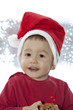 Foto: The boy clothed on Santa Claus costume The boy clothed on Santa Claus costume