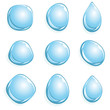 Gouttes d'eau sur fond blanc
