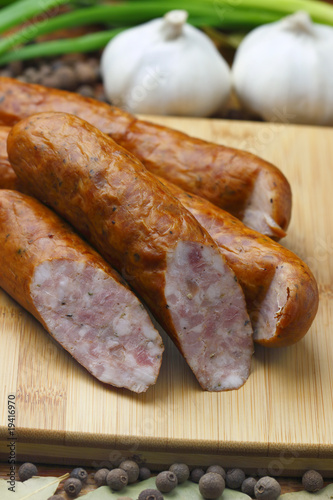 Sausage and vegetable. Sausage and vegetable.