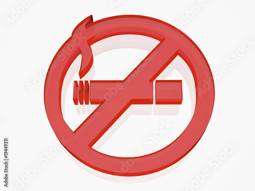Illustration: No smoking sign - glass looking 3d render. No smoking sign - glass looking 3d render.