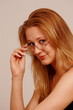 Young businesswoman with glasses