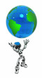 Blue Screen Robot, Earth Globe