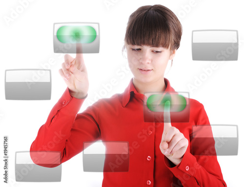 Girl with digital buttons