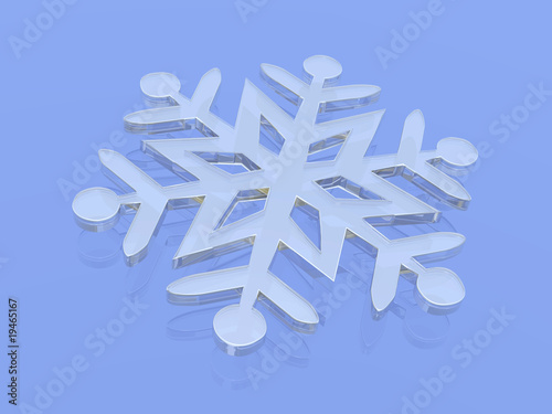 Illustration: Snowflake - icy looking 3d render. Snowflake - icy looking 3d render.