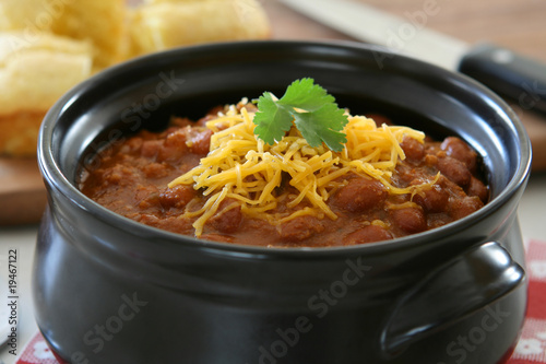 Photo: Chili and Corn Bread Chili and Corn Bread