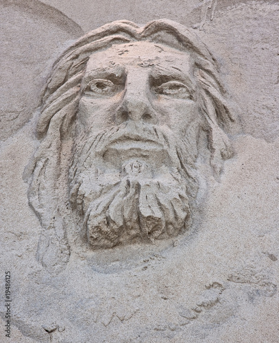 Photo: Face of Jesus Sand Sculpture Face of Jesus Sand Sculpture
