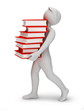 3d people - bearing books