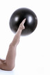 Photo: womans legs with pilate ball womans legs with pilate ball