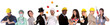 Large group of diversity workers people