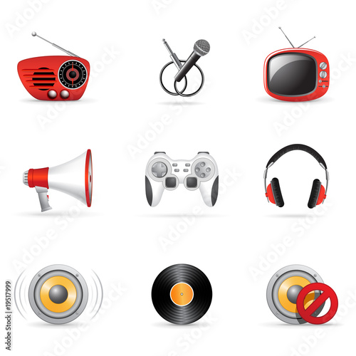 Vektor: Media and music icons 3 Media and music icons 3