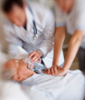 Patient being treated for a heart attack