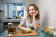 woman on kitchen