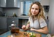 woman on kitchen