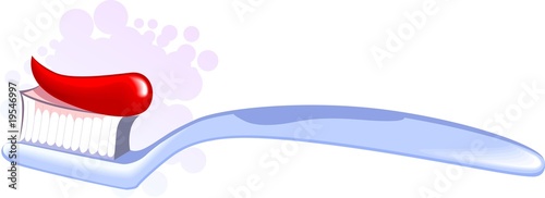 Illustration: Illustration of brush with paste Illustration of brush with paste