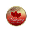 Zwei Herzen am Valentinstag - Button Zwei Herzen am Valentinstag - Button