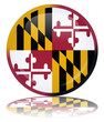 Maryland State Round Flag Button (USA America Vector Reflection)