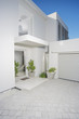 Entryway and garage of modern home