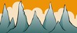 Illustration of a cliff of mountain with sky background