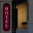 Illuminated luxury hotel sign