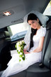 bride in the car