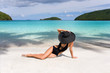 woman classy beach
