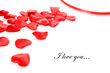 Love background. Small hearts and ribbon Love background. Small hearts and ribbon