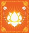 Lotus flowers in radiant and glossy brown  light