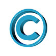 3d Blue Copyright Mark 3d Blue Copyright Mark