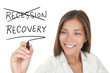 Recession and recovery economic concept