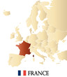 map of europe with marked FRANCE map of europe with marked FRANCE