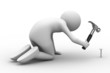man hammer in nails. Isolated 3D image man hammer in nails. Isolated 3D image