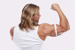 Athletic sexy male body builder with the blonde long hair. gladi Athletic sexy male body builder with the blonde long hair. gladi