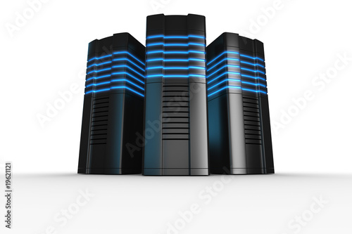 Illustration: Rack servers on white background Rack servers on white background