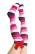 sexy girl legs with valentine socks as gift sexy girl legs with valentine socks as gift
